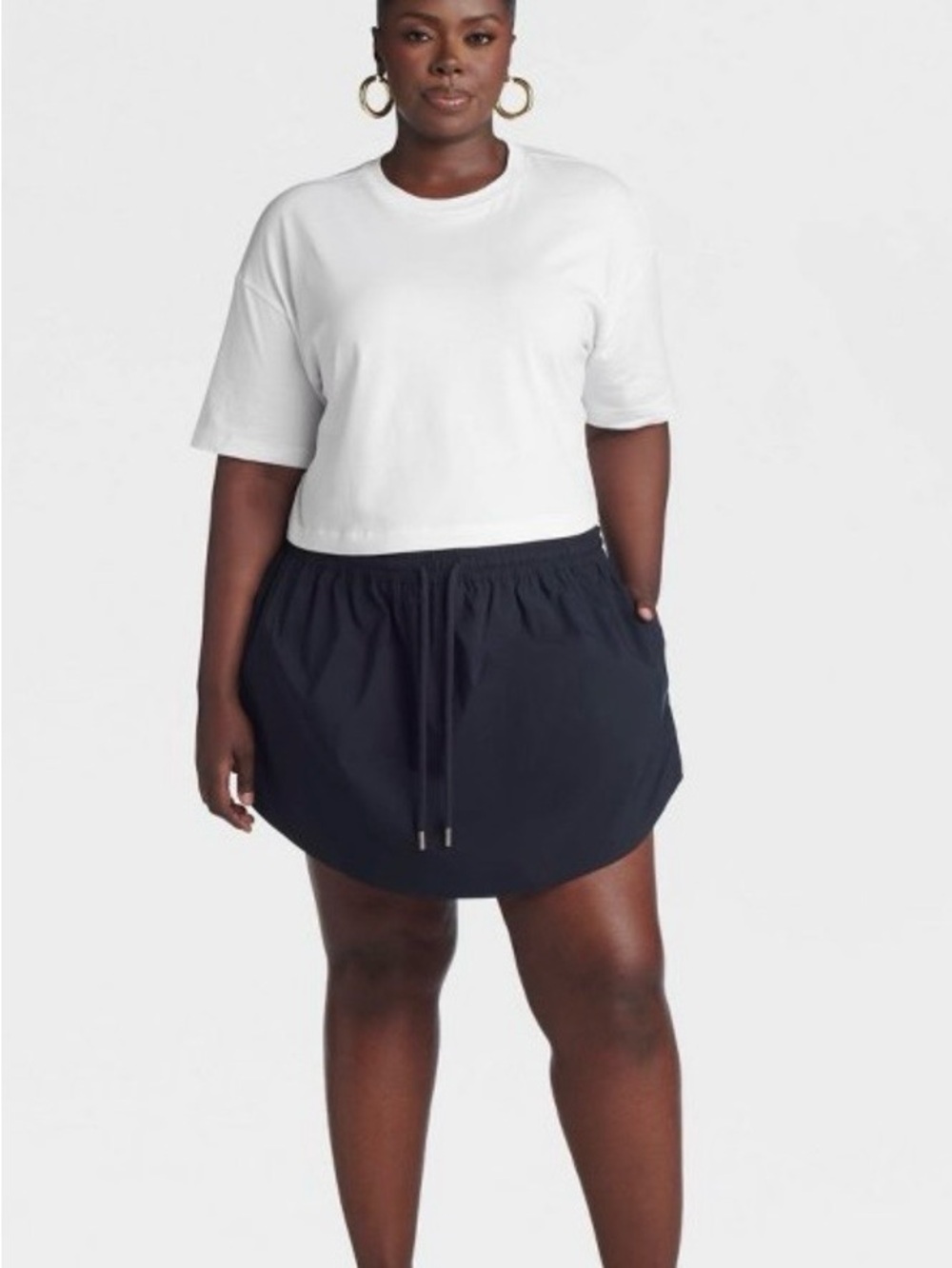 KBB by Kahlana Navy Blue Drawstring Mini Skirt - Size XXL